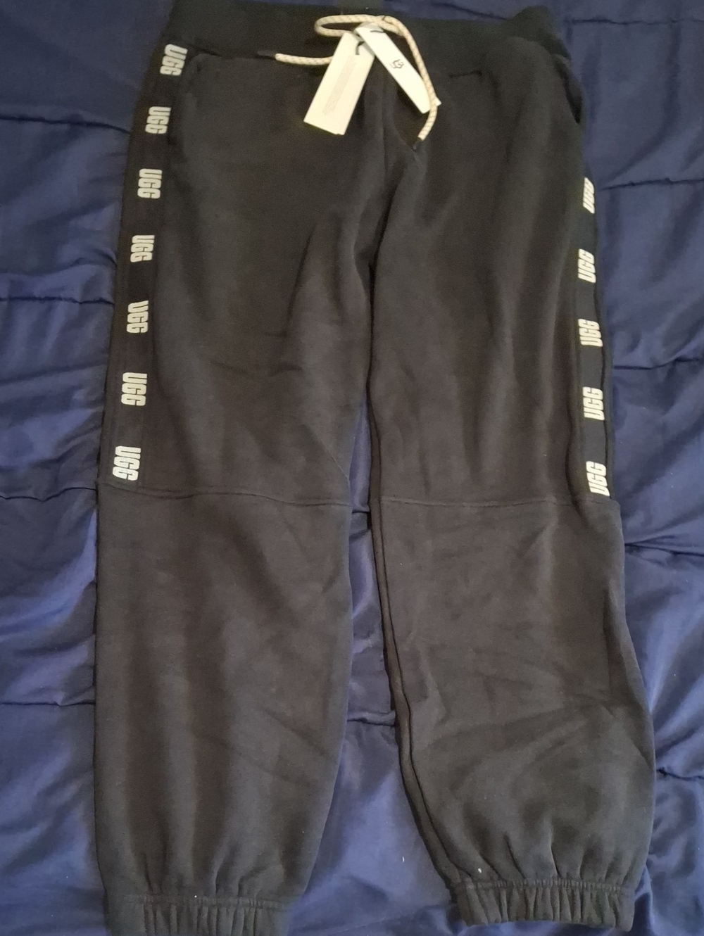 UGG Black Jogger Sweatpants with Logo Side Tape